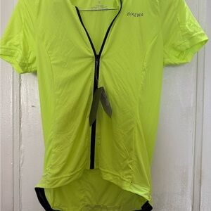 BIKEWA Neon Yellow Cycling Jersey Unisex